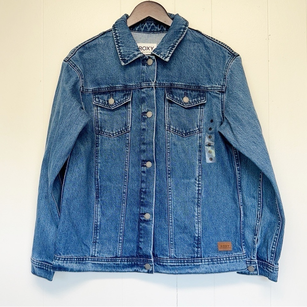 NWT ROXY Mountain Road Denim Jacket - Picture 5 of 7